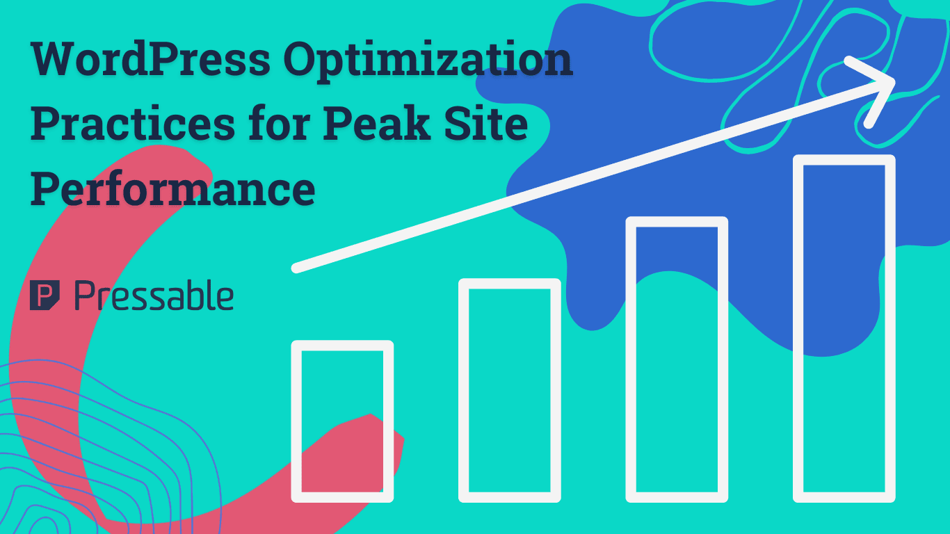 Growing bar chart with an arrow and Pressable logo on green background