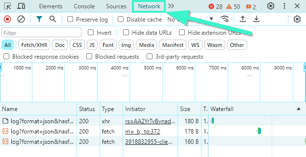 Developer Tools Network