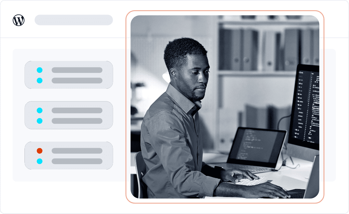 Developer working at laptop