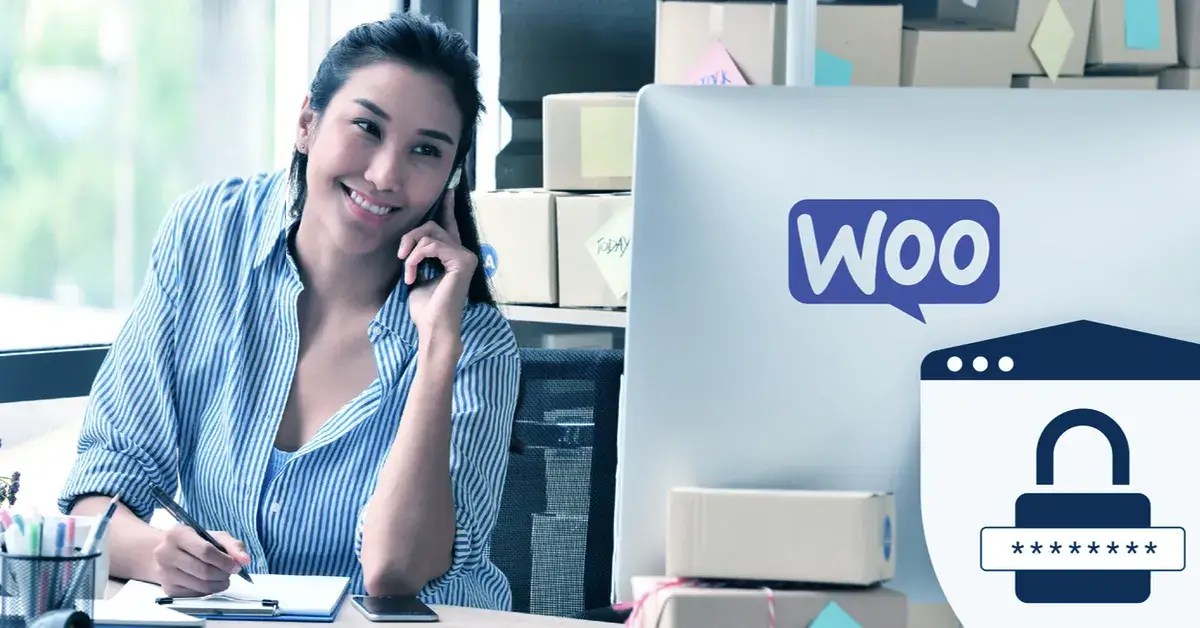 A business woman working on her WooCommerce website