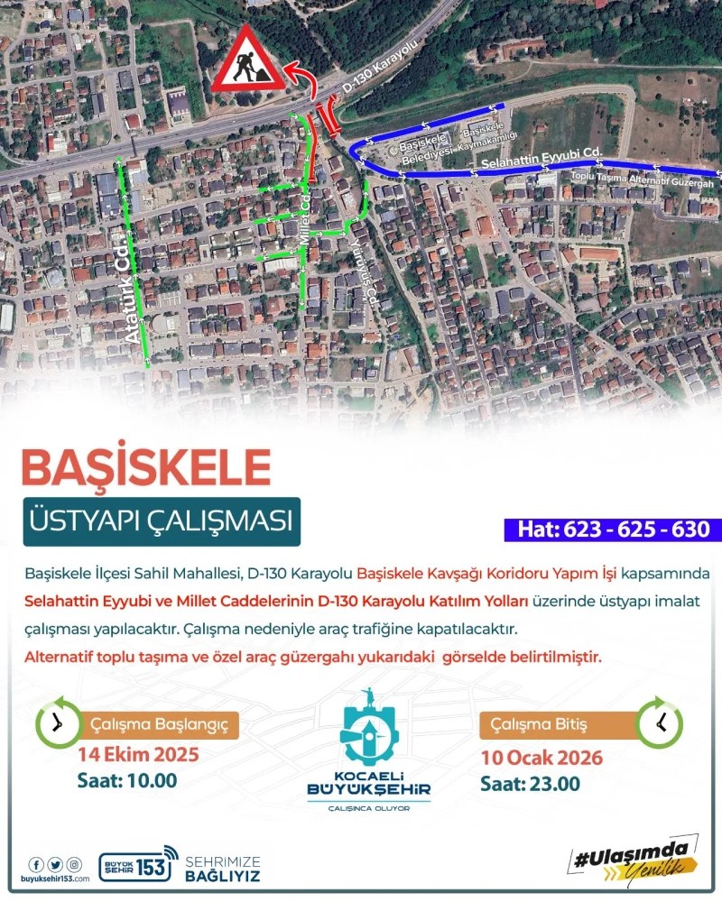 D-130 karayolunda geçici trafik düzenlemesi başladı!