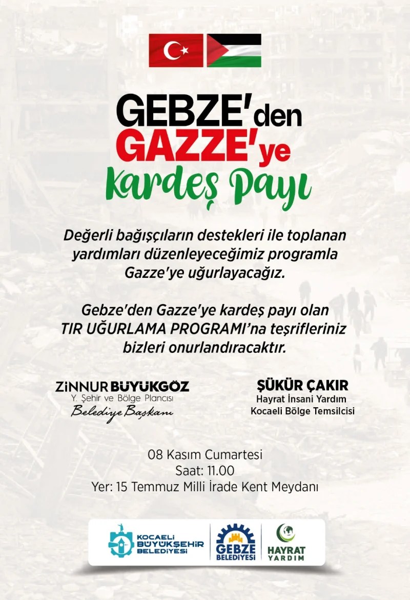Gebze’den Gazze’ye Yardım TIR’ı Uğurlanıyor!