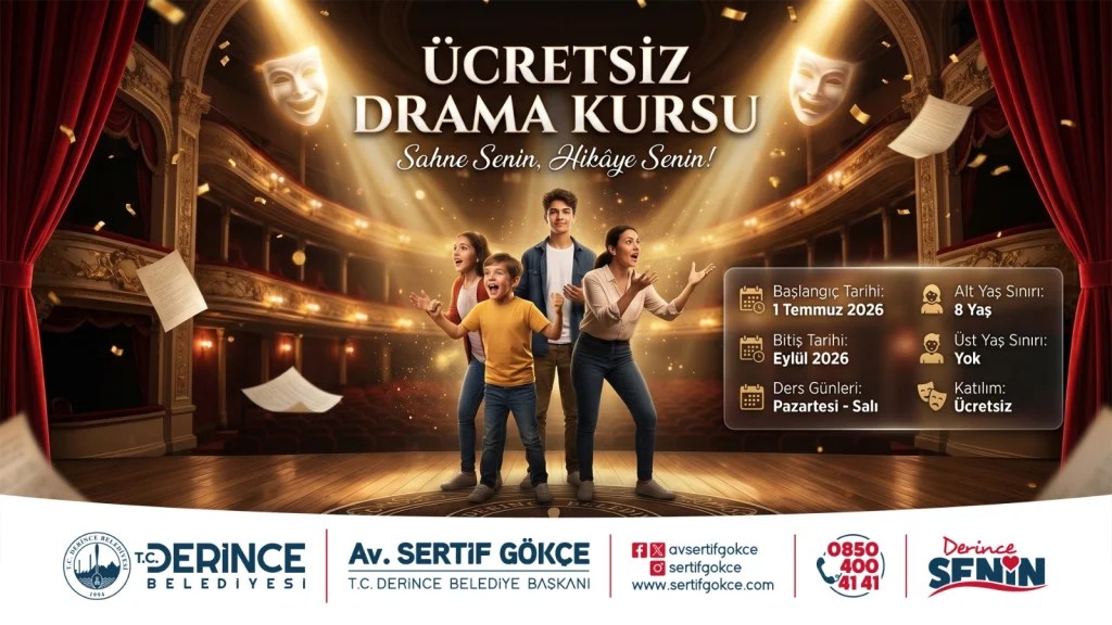 Derince’de ücretsiz drama kursu kayıtları başladı