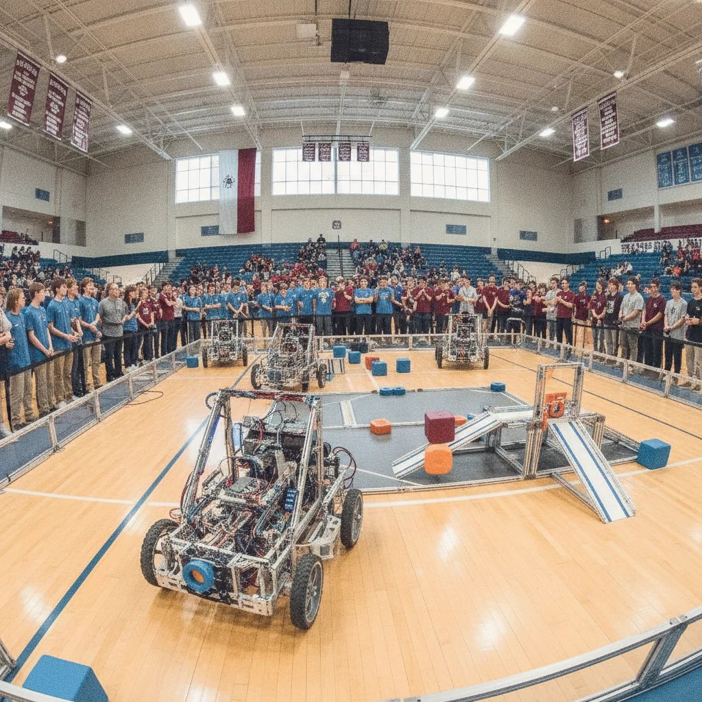 Robotlar spor salonunda yarıştı