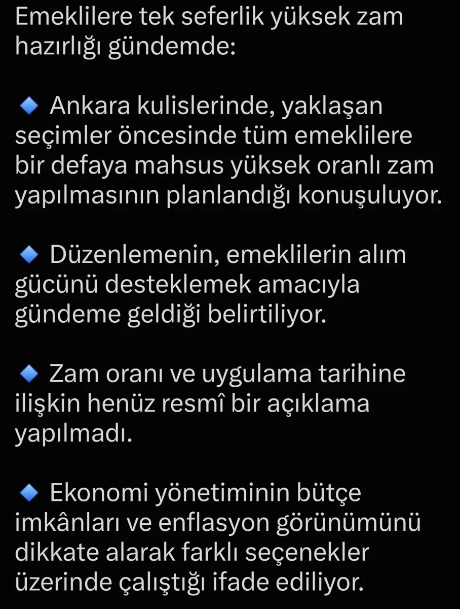 Emeklilere tek seferlik yüksek zam gündemde