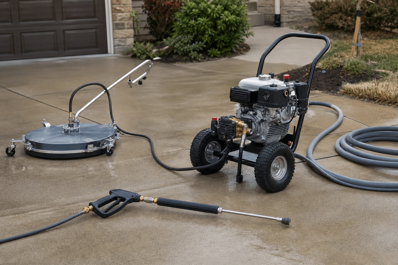 Completed exterior cleaning work on a residential property