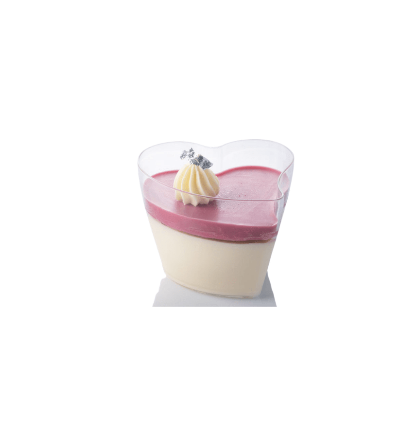 Heart Dessert Cup 100ml clear plastic