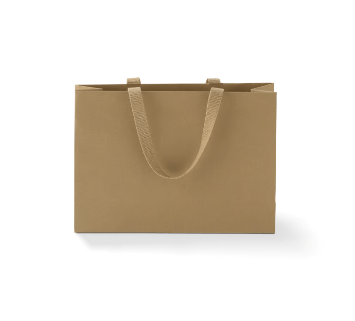 Brown Luxe Linen Handle Paper Bags 300 x 380 x 120mm