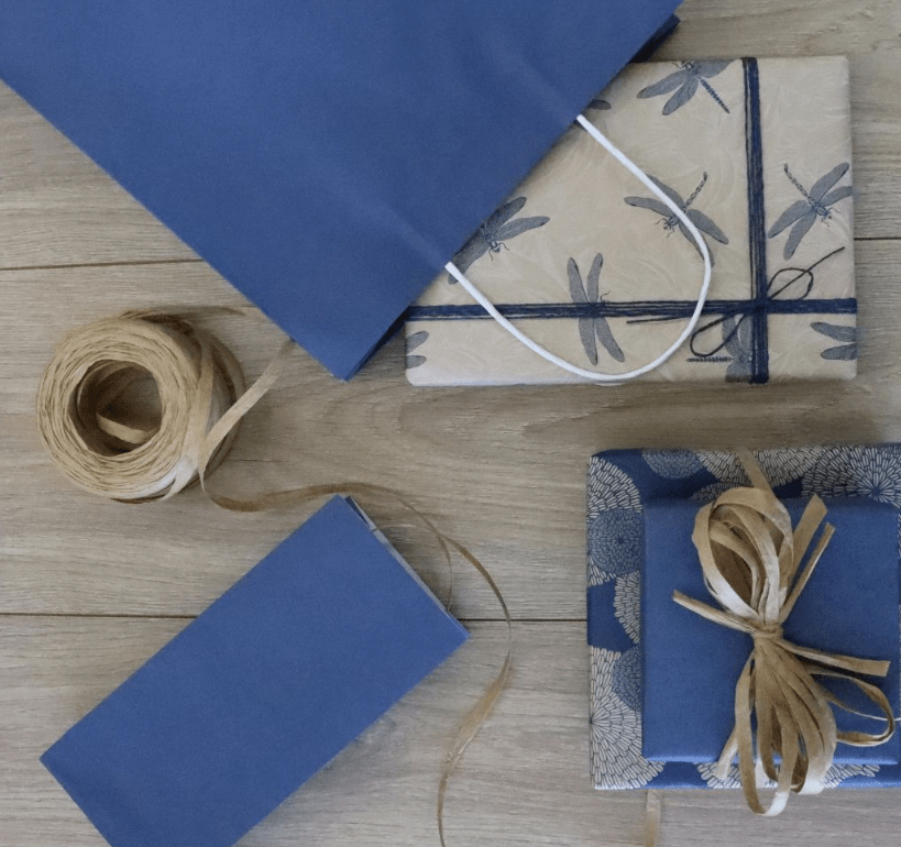 Earth Collection Navy Blue Kraft Carry Bags