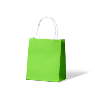 Lime Green Twist Handle Paper Bags 200 x 170 x 100mm