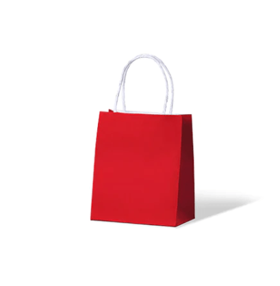 Radiant Red Twist Handle Paper Bags 200 x 170 x 100mm