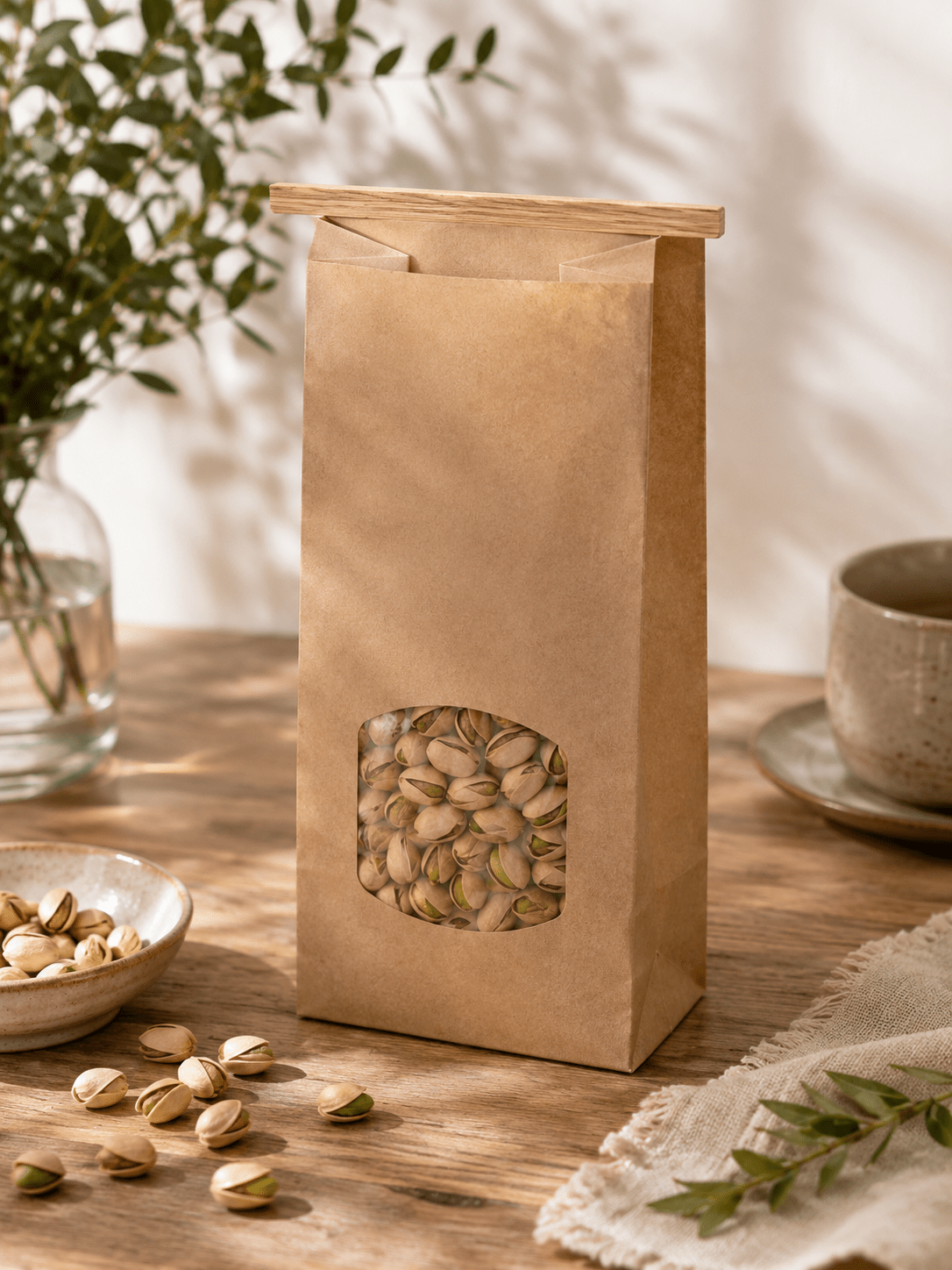 Medium Tin-Tie Paper Bags with Clear Window