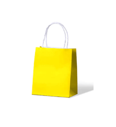 Sunny Yellow Twist Handle Paper Bags 200 x 170 x 100mm