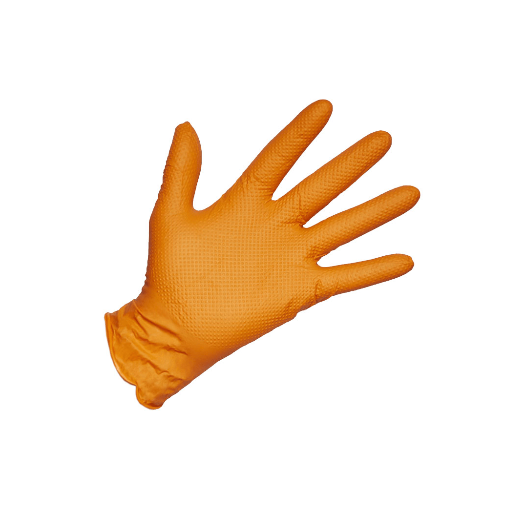 Powder Free Orange Diamond Nitrile Gloves