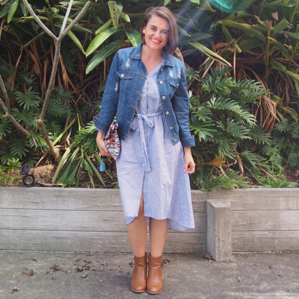 shein stripe shirt dress pretty chuffed blogger