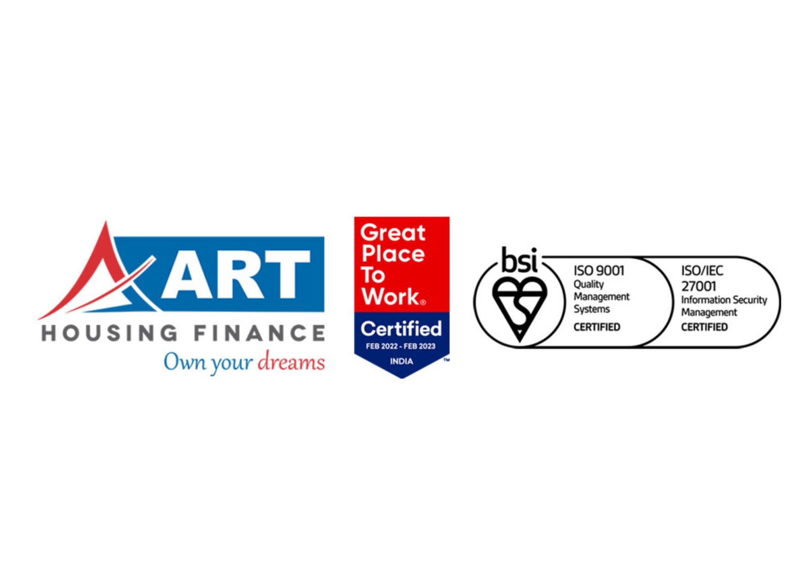 ART Housing Finance (India) Limited is Now ISO Certified too!ART Housing Finance (India) Limited is Now ISO Certified too!