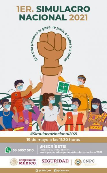 En el 2021 se integrarán en este, el ejercicio de prevención más importante del año, . Primer Simulacro Nacional 2021 Tu Participacion Es Importante Prevencionar Mexico Prevencionar Mexico