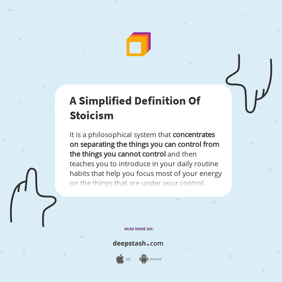 To transfer or deliver (something, such as property) to another especially by a sealed writing. A Simplified Definition Of Stoicism - Deepstash