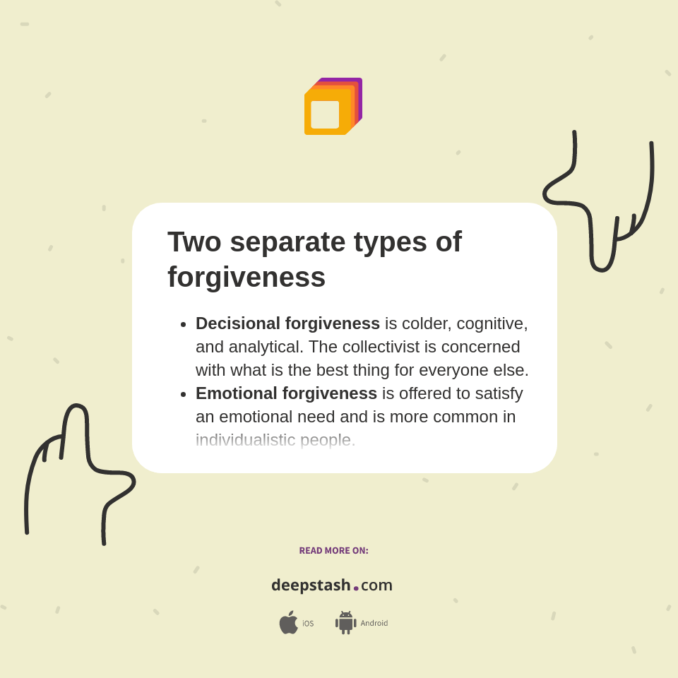 Two separate types of forgiveness