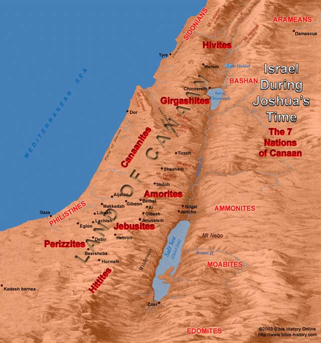 Canaanite peoples and the land of Canaan.
