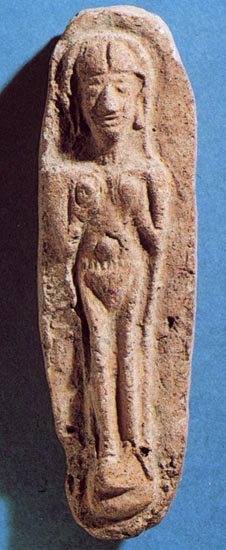 Goddess Astarte or Anath. Symbols include Venus, the eight-pointed star, rhomb, wheat sheaves, and animals.