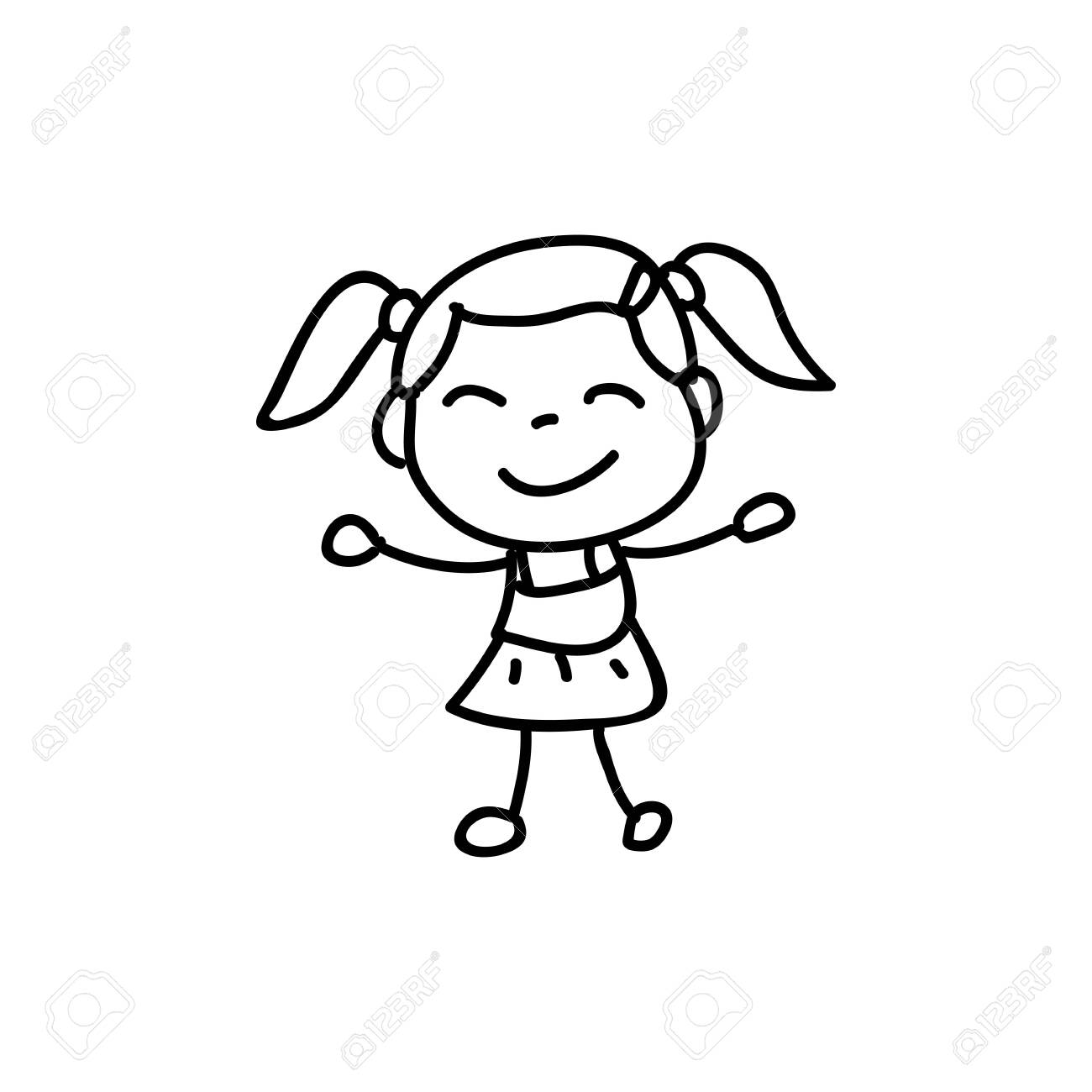 Please select category from the list below. Hand Drawing Cartoon Character Happy Kids Girls Abstract People Vector Illustration Eps10 Royalty Free Cliparts Vectors And Stock Illustration Image 120409166
