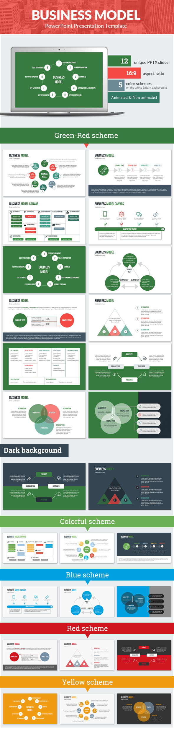 Business Model Canvas Graphics Designs Templates