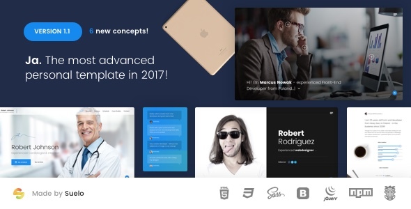 Bootstrap 4 Vcard Html Business Card Website Templates