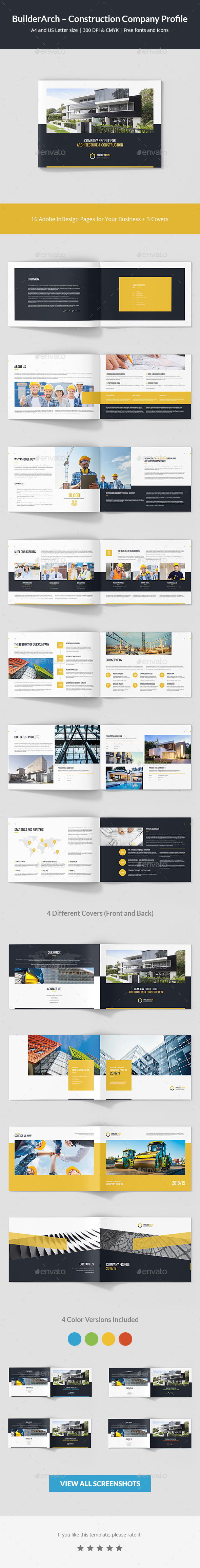 Construction Company Profile Graphics Designs Templates