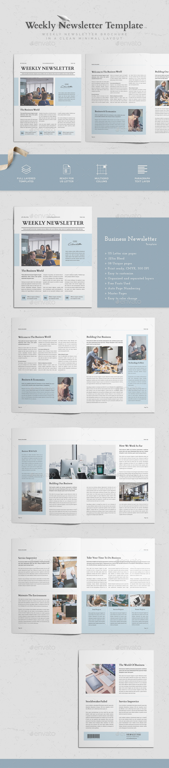Multipage Newsletter Graphics Designs Templates