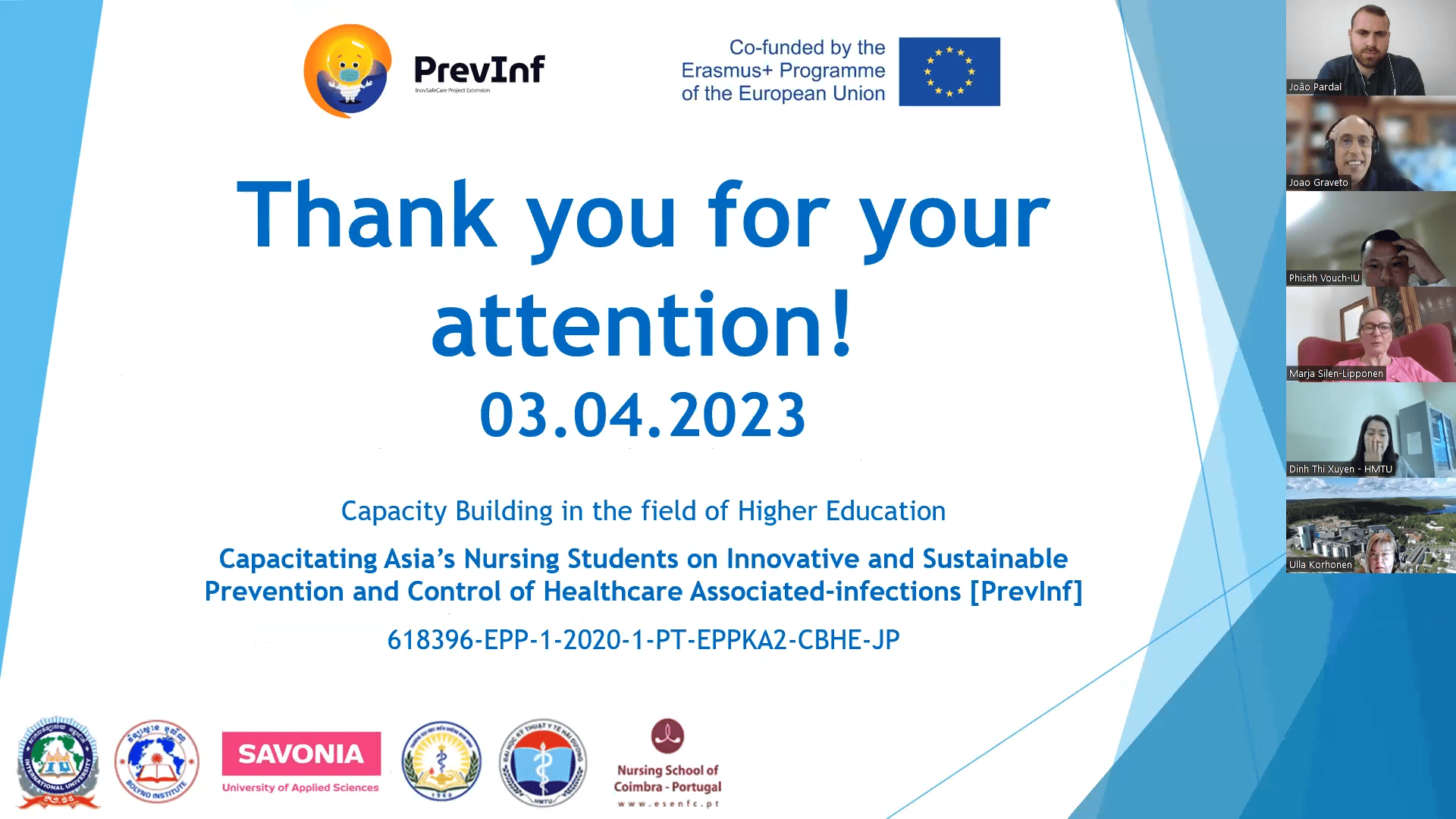 20th Project meeting – April 3, 2023