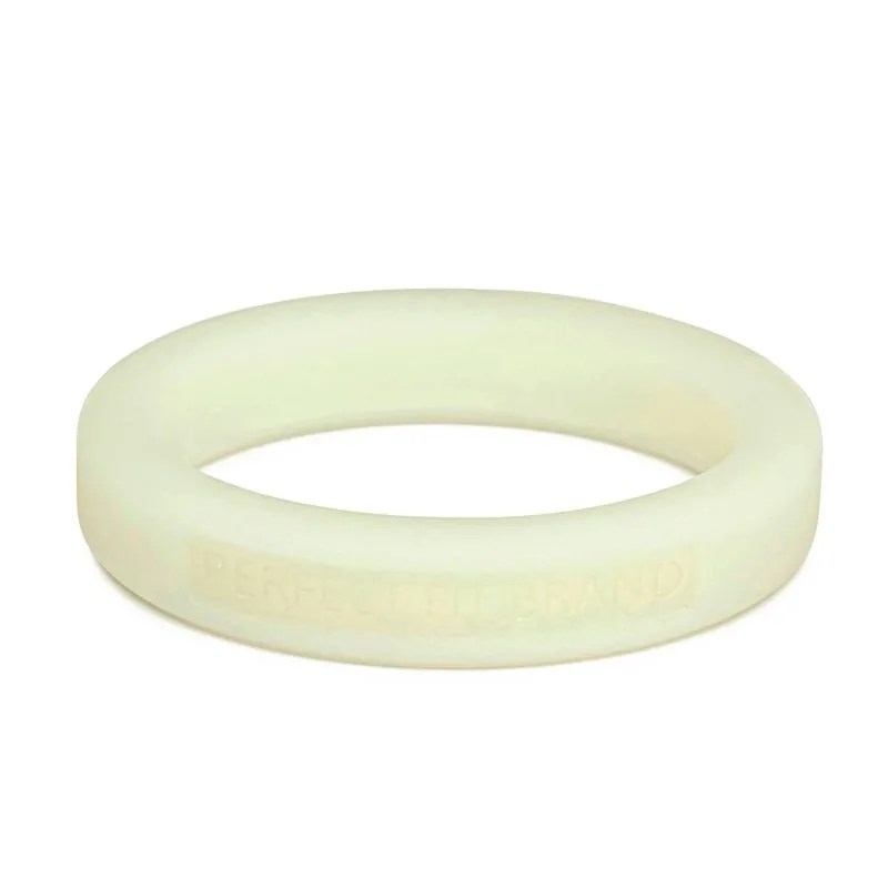 PerfectFit Classic Silicone Medium Stretch Penis Ring 44mm Glow In The Dark (White)