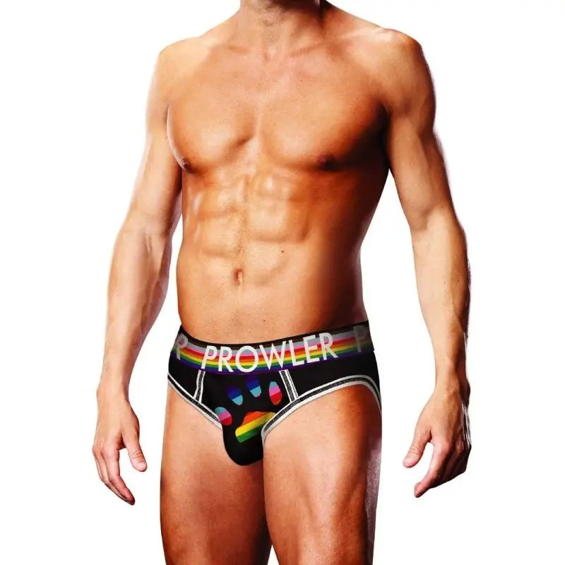 Prowler Oversized Paw Open Back Brief Black (Medium)