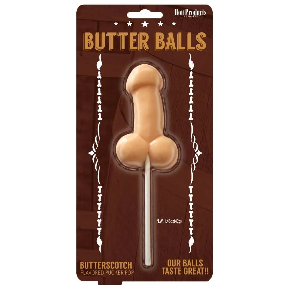 Hott Products Butterballs Butterscotch Pecker Lollypop (Custard)