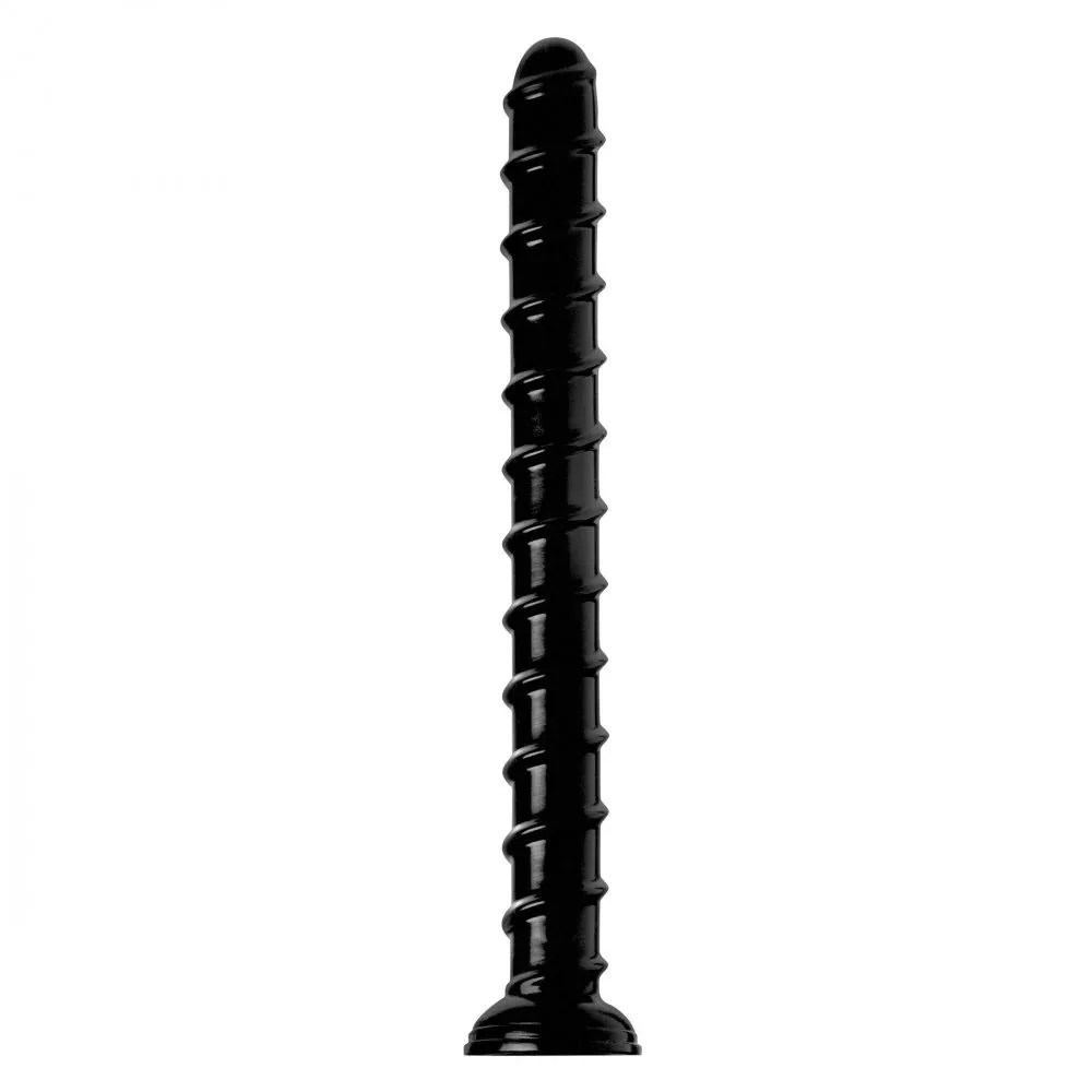 Hosed 18in Swirl Thick Anal Snake (Black)