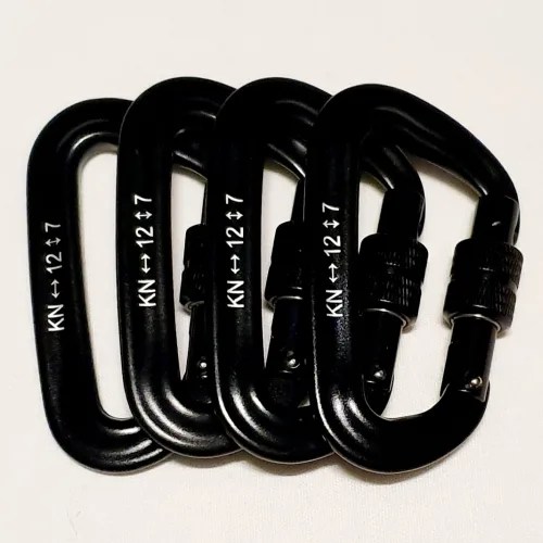 Carabiner 12kN - Set of 4 (Black)