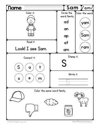Sam worksheet