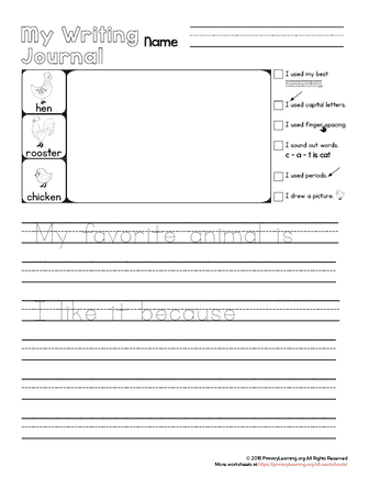 These journals are specially designed to use with literacy footprints first grade kits. Free Journal Writing Worksheets Printables Primarylearning Org
