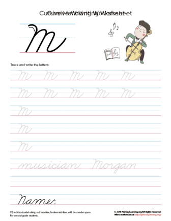 uppercase letter m worksheet primarylearning org