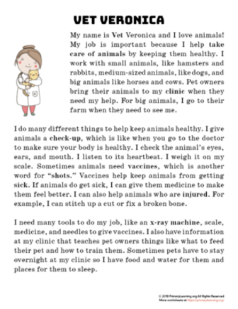 vet reading passage primarylearning org