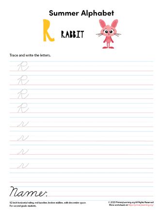Fall Cursive Letter R Worksheet Primarylearning Org - Download Stunning Colorful Image | HD