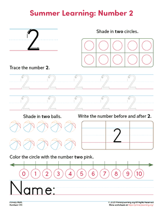 summer all about number 2 worksheet primarylearning org