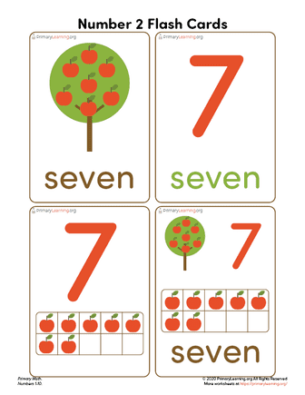 Number Seven Flash Cards | PrimaryLearning.Org