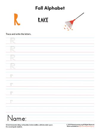 Fall Cursive Letter R Worksheet Primarylearning Org - Desktop Geometric Pictures for Desktop