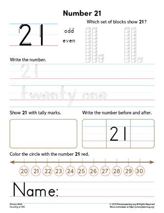 number 21 worksheet primarylearning org