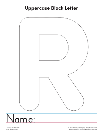 uppercase letter r template printable primarylearning org