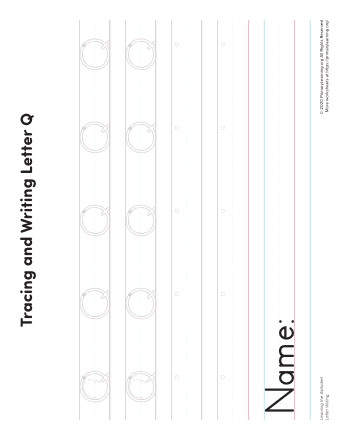 practice tracing letter q primarylearning org