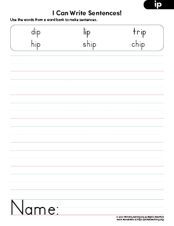 Making IP Word Family Sentences | PrimaryLearning.Org