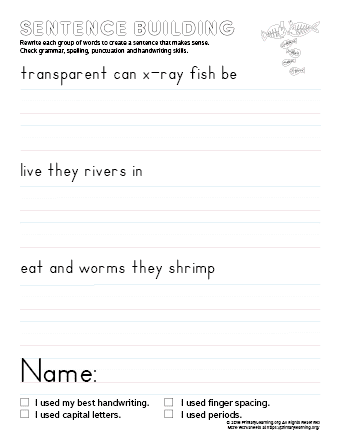 sentence building x ray fish primarylearning org