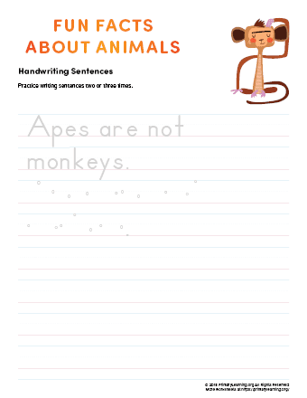 Sentence Writing: Monkey | PrimaryLearning.Org